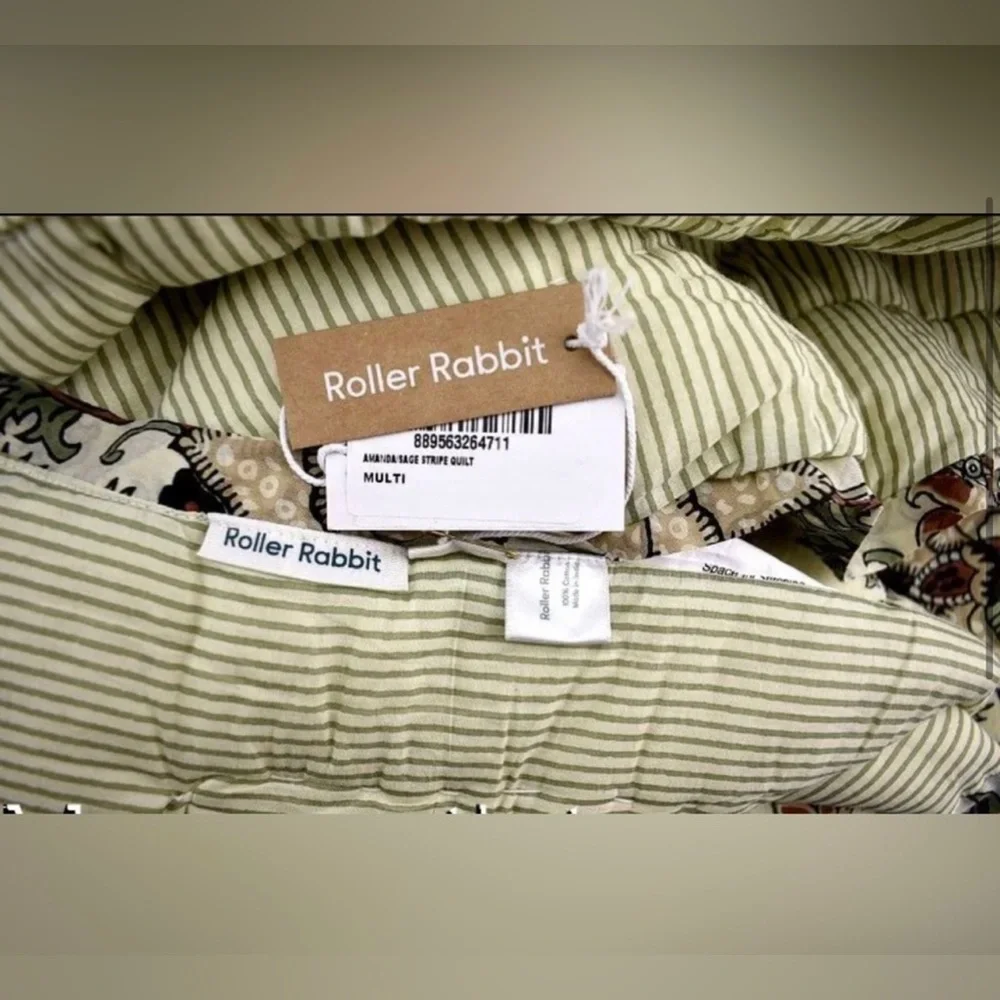 π°Brand New Roller Rabbit Amanda Queen
Size Quilt Sage - Picture 2 of 7